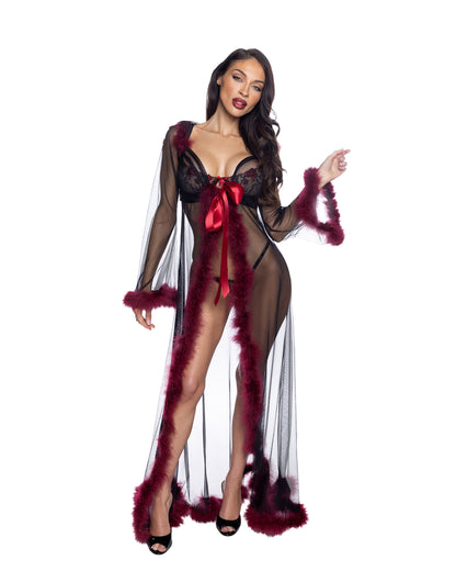 Fantasy Luxe Glam Robe Black Merlot One Size Roma Confidential Costume Women - Sleepwear - Robes