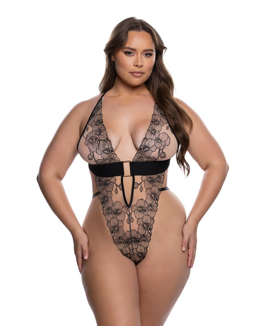 Orchid Blossom Teddy Nude Black Roma Confidential Costume Women - Lingerie - Teddy