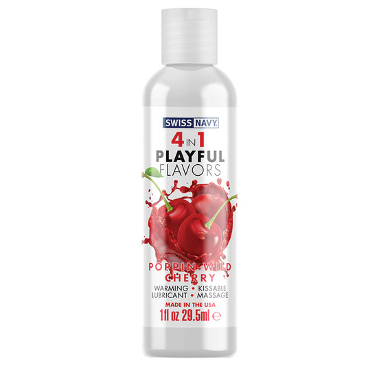 Swiss Navy 4 In 1 Playful Flavors-Poppin Wild Cherry 1oz Default Title M.D. SCIENCE LAB, LLC Sexual Wellness - Lubricants
