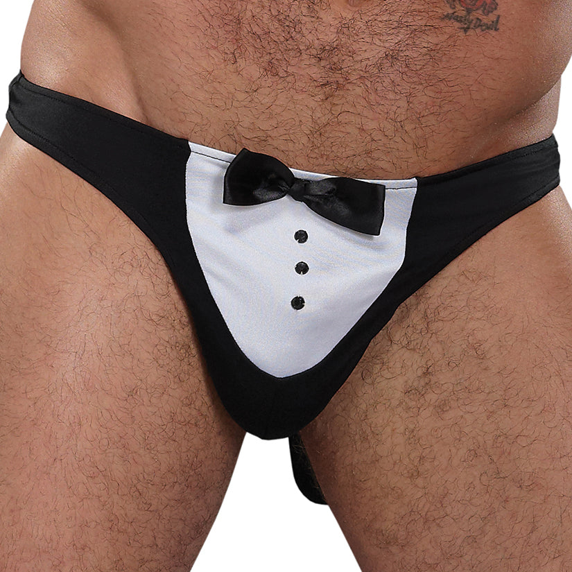Male Power Novelty Maître D' Thong-Black One Size-Boxed Default Title MAGIC MOMENTS INTERNATIONAL Men