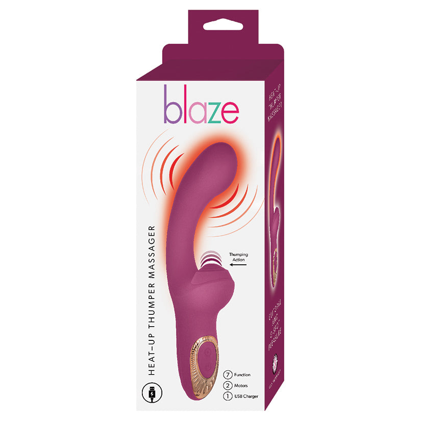 Blaze Heat-Up Thumper Massager-Eggplant