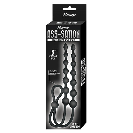 Ass-Sation Dual Silicone Anal Beads-Black