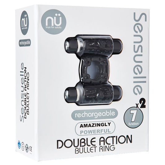 Sensuelle 7 Function Double Action C-Ring-Black Default Title NOVEL CREATIONS USA Toys - Cockrings