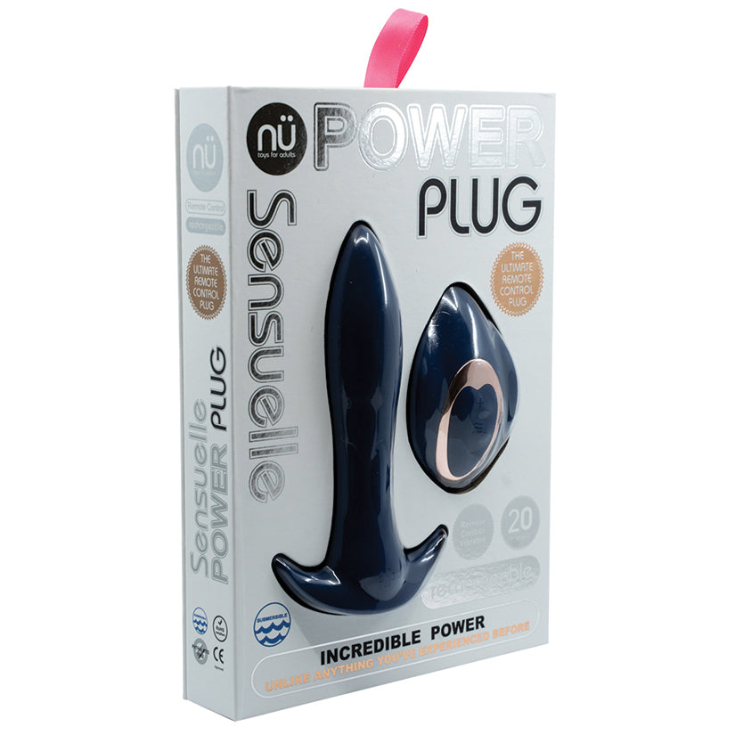 Sensuelle Power Plug with Remote Control-Navy Default Title NOVEL CREATIONS USA Toys - Anal Toys