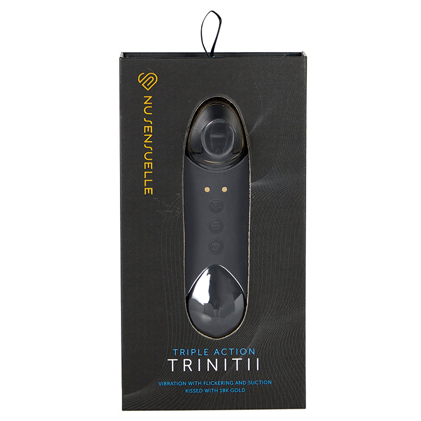 Sensuelle Trinitii 3-in-1 Suction Tongue 18K-Black Default Title NOVEL CREATIONS USA Toys - Vibrators