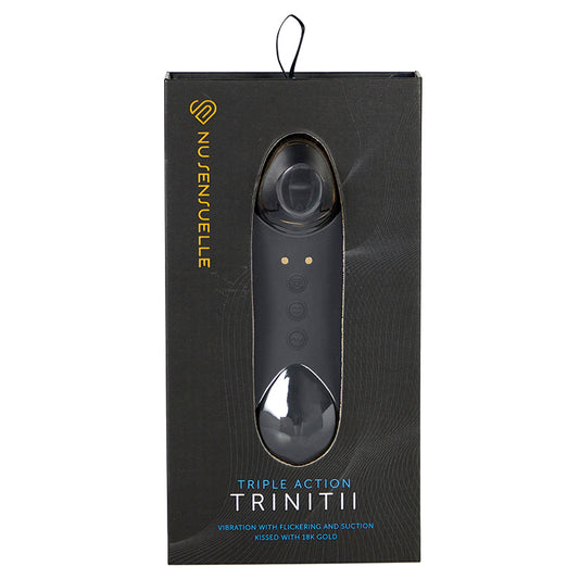 Sensuelle Trinitii 3-in-1 Suction Tongue 18K-Black Default Title NOVEL CREATIONS USA Toys - Vibrators