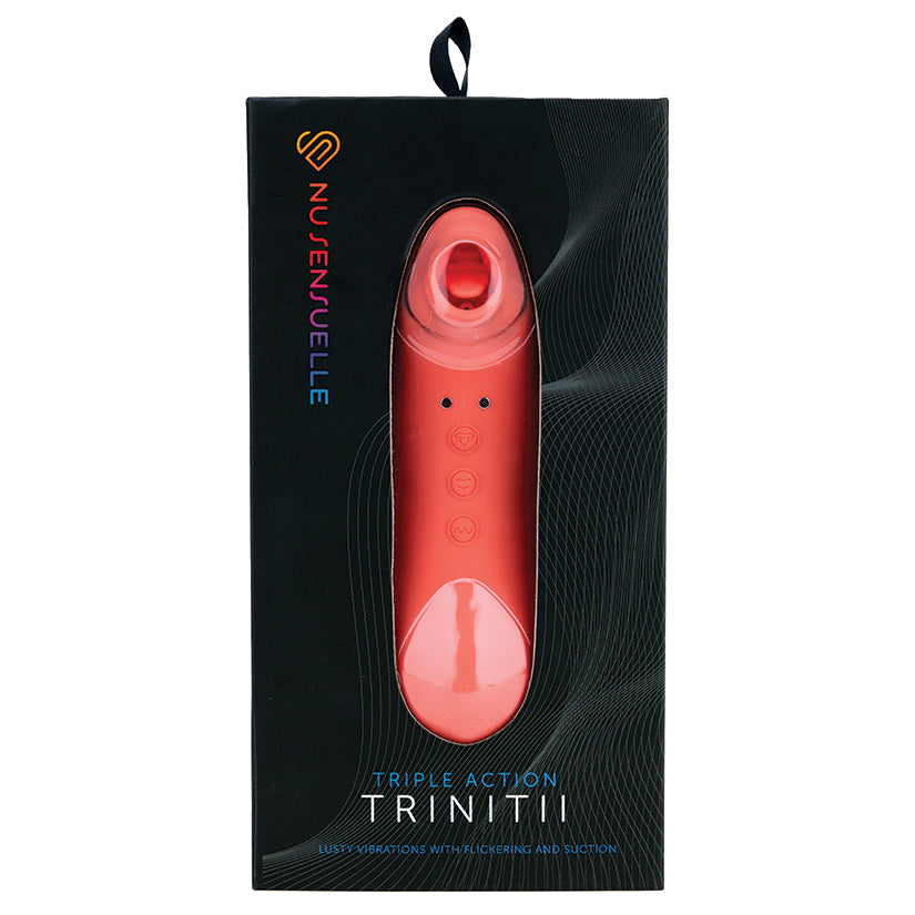 Sensuelle Trinitii 3-in-1 Suction Tongue-Coral Default Title NOVEL CREATIONS USA Toys - Vibrators