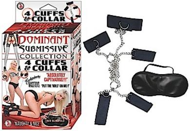 Dominant Submissive 4 Cuffs and Collar Black Default Title Nasstoys Toys - Fetish