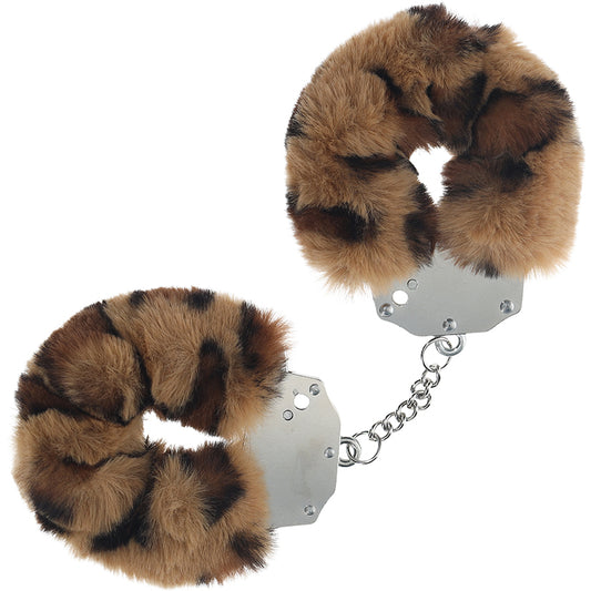 Ouch Heavy Duty Fluffy Handcuffs-Leopard