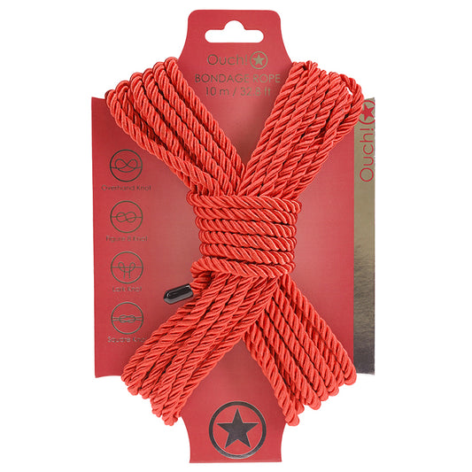Ouch Bondage Rope-Red 10M Default Title Shots America Toys - Fetish