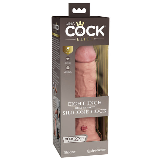 King Cock Elite Dual Density Silicone Cock-Light 8"