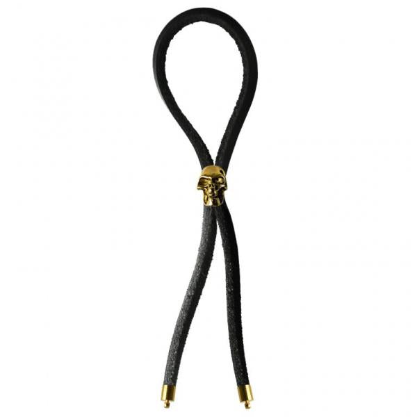 C-Cing Lasso Gold Skull Bead Leather Strap Black Default Title Bolo Erection Enhancement Toys - Cockrings