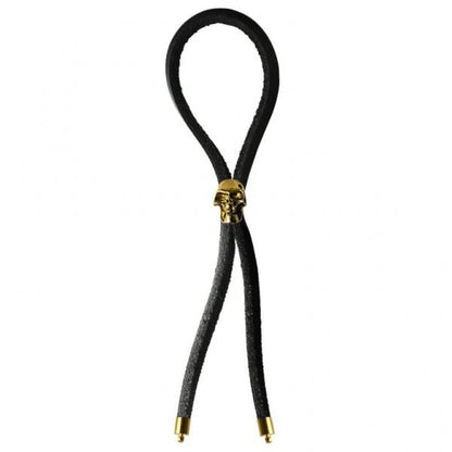 C-Cing Lasso Gold Skull Bead Leather Strap Black Default Title Bolo Erection Enhancement Toys - Cockrings