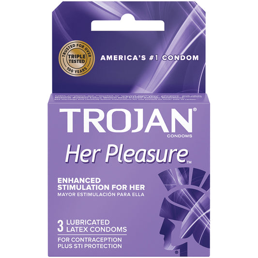 Trojan Her Pleasure Sensations Condoms (3 Pack) Default Title Paradise Marketing Health - Condoms