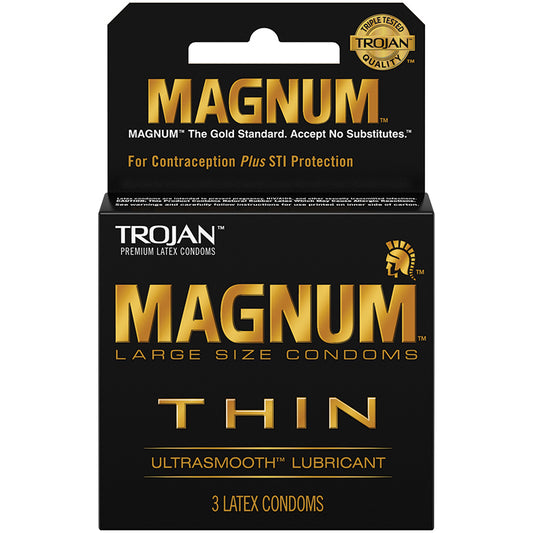 Trojan Magnum Thin Condoms (3 Pack) Default Title Paradise Marketing Health - Condoms