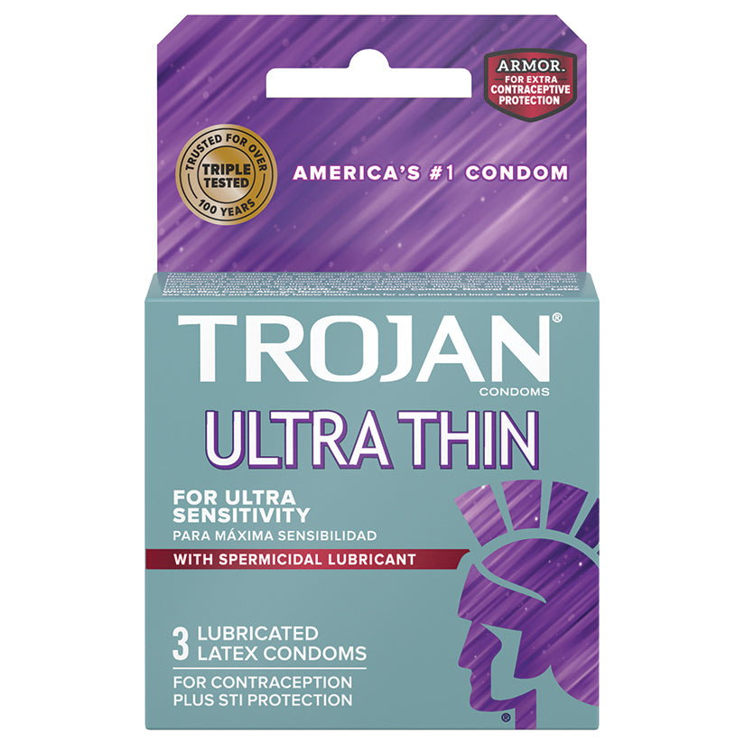 Trojan Ultra Thin Armor Spermicidal (3 Pack) Default Title Paradise Marketing Health - Condoms