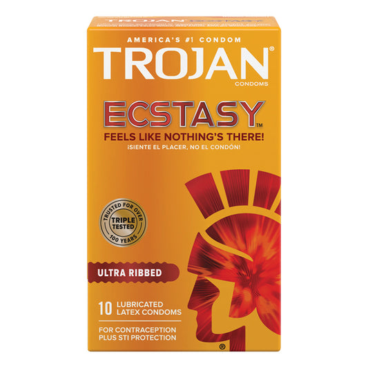 Trojan Ultra Ribbed Ecstasy Condoms (10 Pack) Default Title Paradise Marketing Health - Condoms