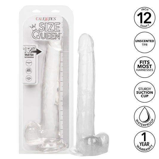 Size Queen 12 inch/30.5 Cm - Clear Default Title CalExotics - California Exotic Novelties Toys - Dildos