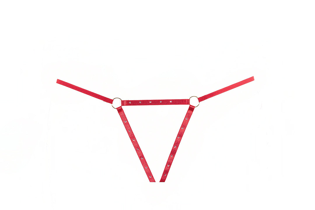 Allure Garter Belt & Open Panty Set Red Allure Lingerie Women - Lingerie - Garters