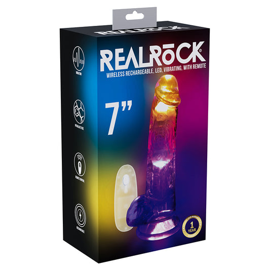 RealRock Wireless Rechargeable LED Vibrating With Balls 7" Default Title Shots America Toys - Vibrators