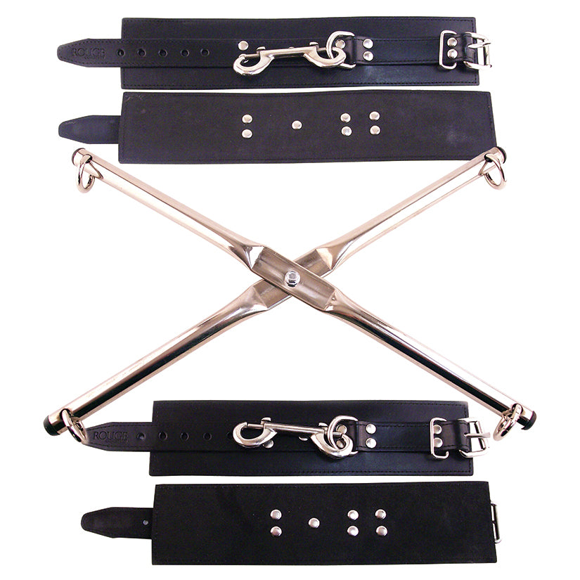 Rouge Group Rod Hog-Tie With Leather Wrist and Ankle Cuffs Default Title ROUGE GROUP LTD Toys - Fetish