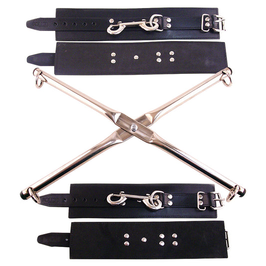 Rouge Group Rod Hog-Tie With Leather Wrist and Ankle Cuffs Default Title ROUGE GROUP LTD Toys - Fetish