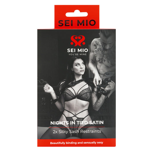 SEI MIO Nights in Tied Satin 2 x Silk Sash Restraints