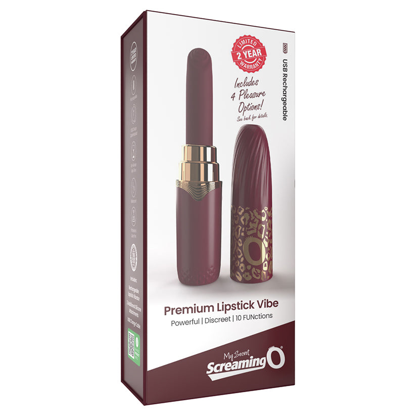 My Secret Premium Rechargeable Vibrating Lipstick-Merlot