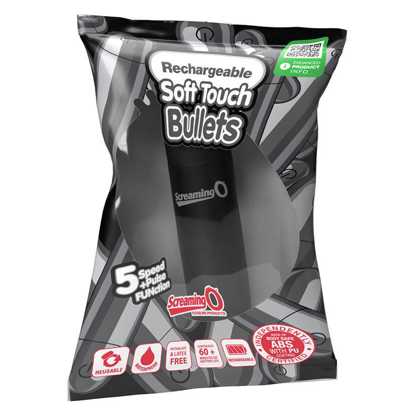 Screaming O Soft Touch Rechargeable Bullets-Black