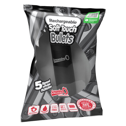 Screaming O Soft Touch Rechargeable Bullets-Black