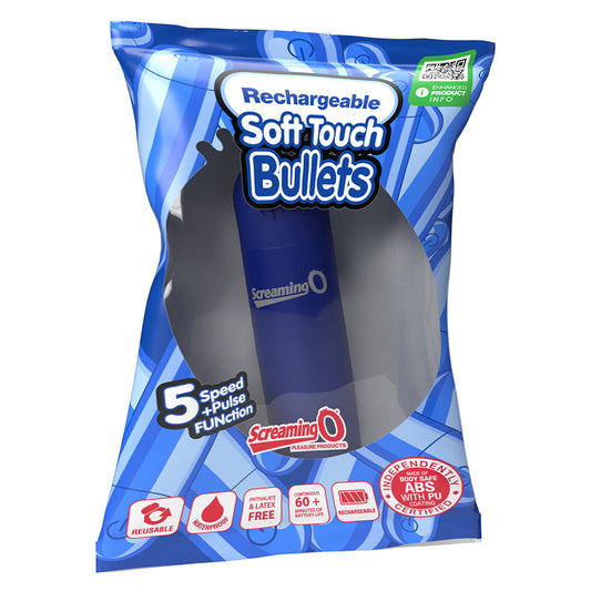 Screaming O Soft Touch Rechargeable Bullets-Blue