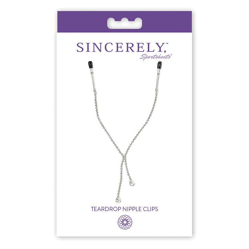 Sincerely Diamond Tear Drop Nipple Clips Default Title Sportsheets Toys - Fetish