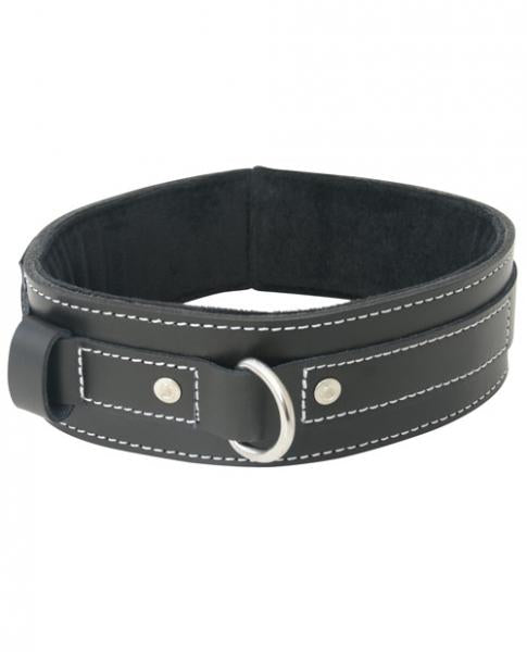 Edge Lined Leather Collar Black O/S Default Title Sportsheets Toys - Fetish