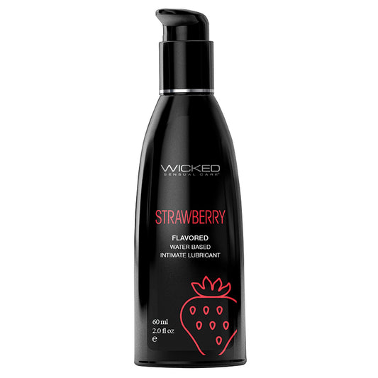 Wicked Aqua Flavored Lube-Strawberry 2oz Default Title Wicked Sensual Care Sexual Wellness - Lubricants