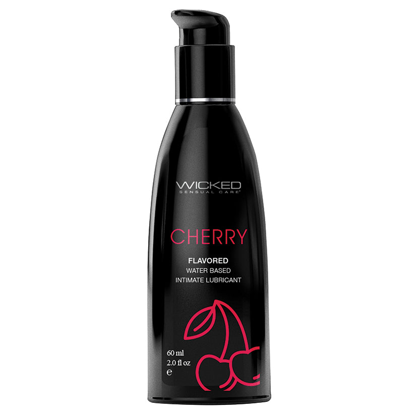 Wicked Aqua Flavored Lube-Cherry 2oz Default Title Wicked Sensual Care Sexual Wellness - Lubricants