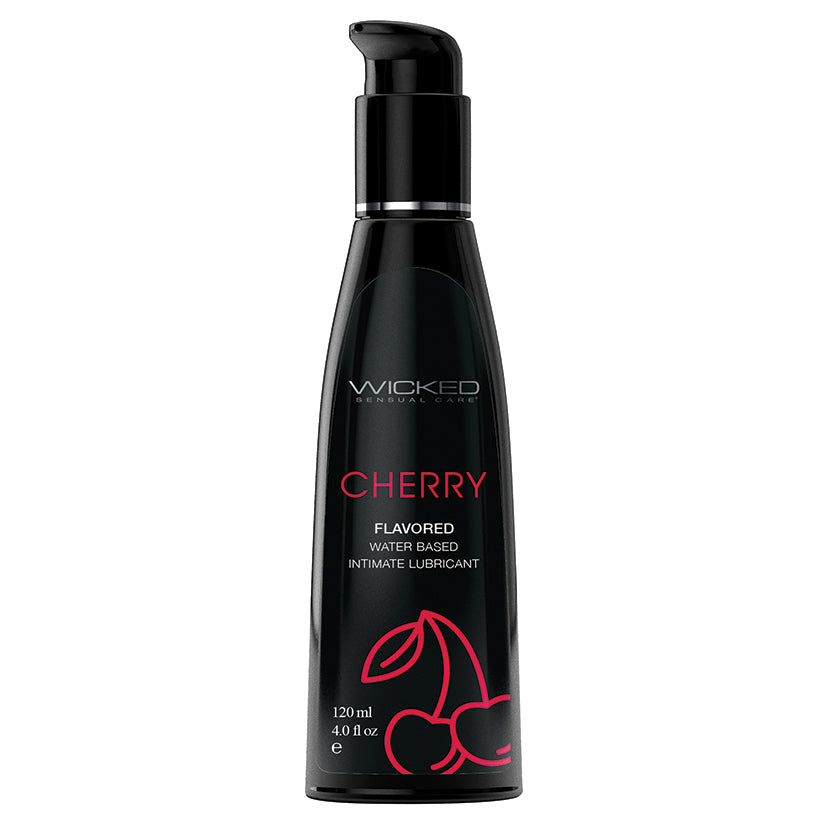 Wicked Aqua Flavored Lube-Cherry 4oz Default Title Wicked Sensual Care Sexual Wellness - Lubricants