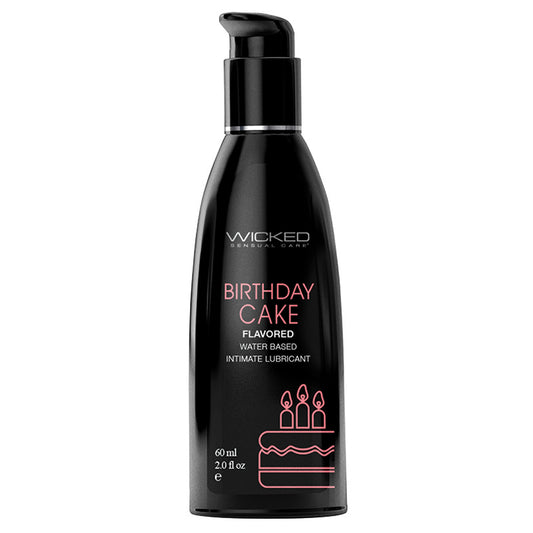 Wicked Aqua Flavored Lube-Birthday Cake 2oz Default Title Wicked Sensual Care Sexual Wellness - Lubricants