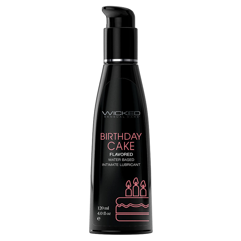 Wicked Aqua Flavored Lube-Birthday Cake 4oz Default Title Wicked Sensual Care Sexual Wellness - Lubricants