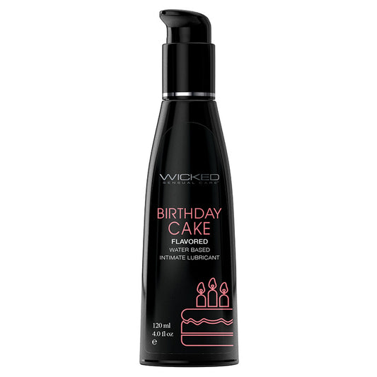 Wicked Aqua Flavored Lube-Birthday Cake 4oz Default Title Wicked Sensual Care Sexual Wellness - Lubricants