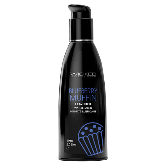 Wicked Aqua Flavored Lube-Blueberry Muffin 2oz Default Title Wicked Sensual Care Sexual Wellness - Lubricants