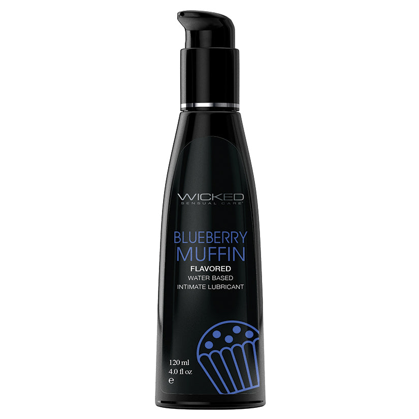 Wicked Aqua Flavored Lube-Blueberry Muffin 4oz Default Title Wicked Sensual Care Sexual Wellness - Lubricants