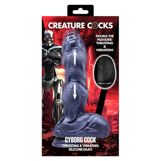 Creature Cocks Cyborg Cock Thrusting and Vibrating Silicone Dildo