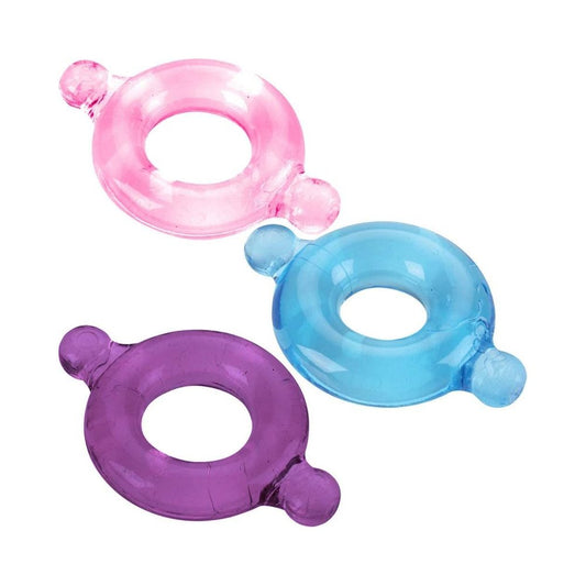Elastomer C Ring Set - Blue, Purple, Pink Default Title Spartacus Toys - Cockrings