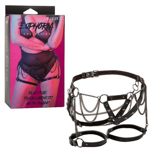 Euphoria Collection Plus Size Thigh Harness With Chains - Black Default Title CalExotics - California Exotic Novelties Toys - Fetish