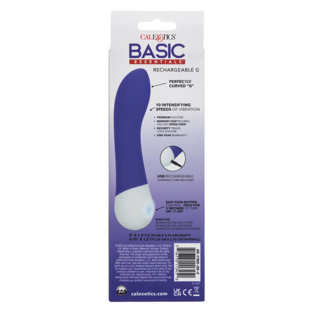 Basic Essentials Rechargeable G - Purple Default Title CalExotics - California Exotic Novelties Toys - Vibrators