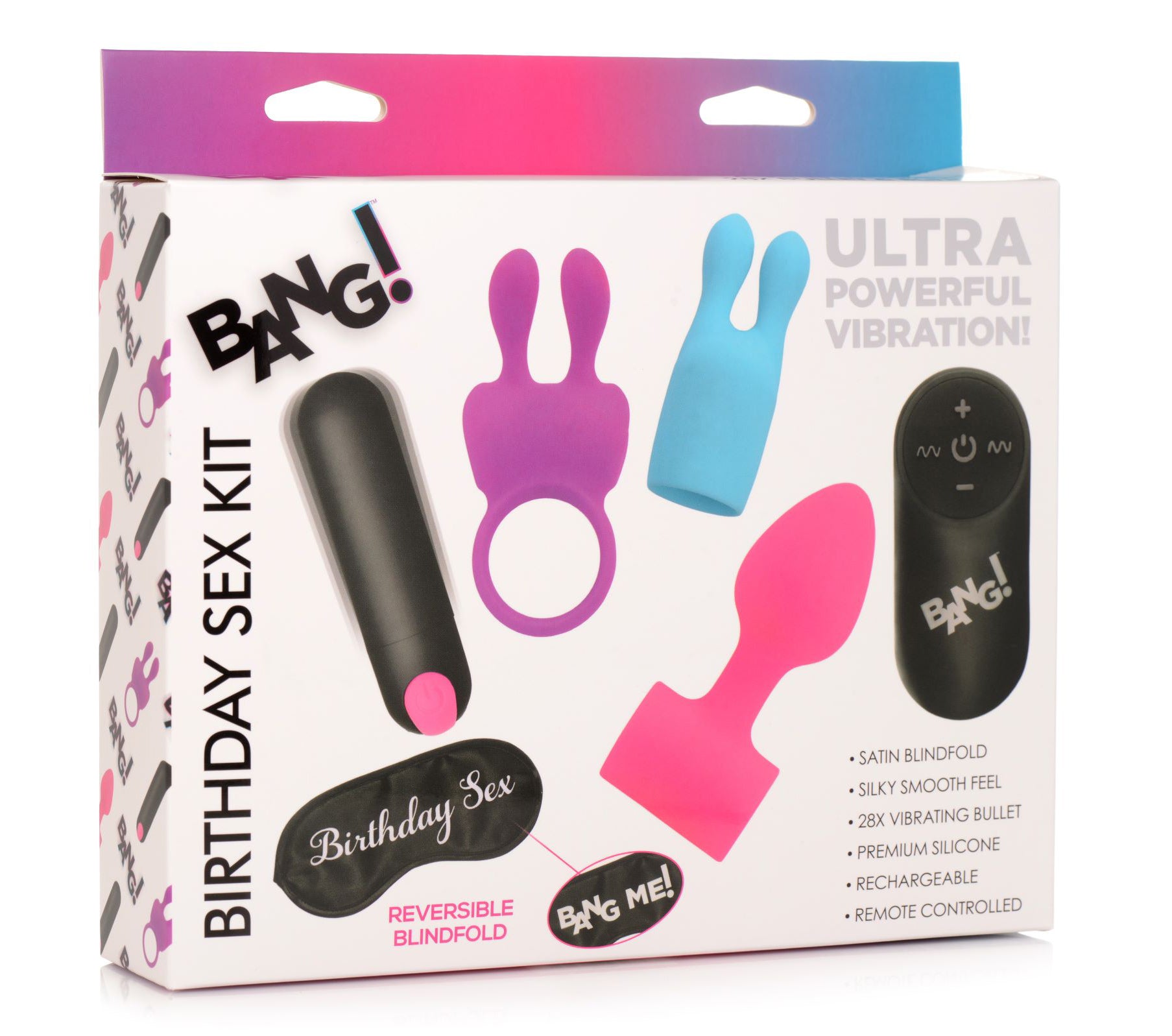 Birthday Sex Kit - C-Ring, Plug, C-Stim, Bullet and Blindfold Default Title XR Brands Toys - Anal Toys