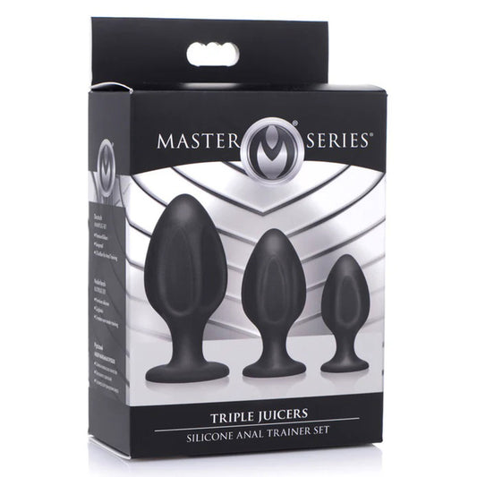 Triple Juicers Silicone Anal Trainer Set - Black Default Title XR Brands Toys - Anal Toys
