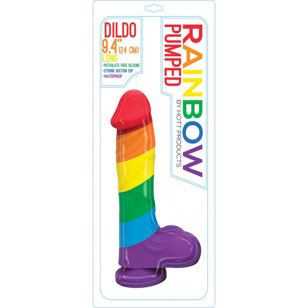 Pumped Rainbow Silicone Dildo 9.4" Default Title Hott Products Toys - Dildos