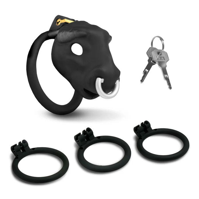 Bull Chastity Cage - Black XR Brands Toys - Cockrings