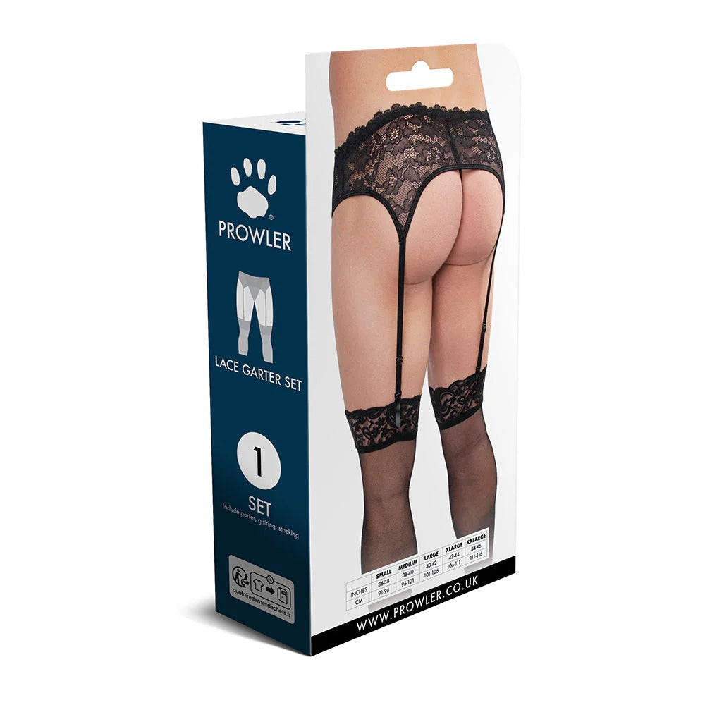 Prowler Lace Garter Set Black 2XL Prowler Man